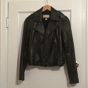 Black Leather Moto Jacket